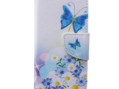 iPhone 6   6s Læder Cover m. Pung - Sommerfugle & Margueritter on Sale