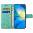 Motorola Moto E22   E22i Flip Cover m. Kortholder - Blomster & Sommerfugle - Cyan For Cheap