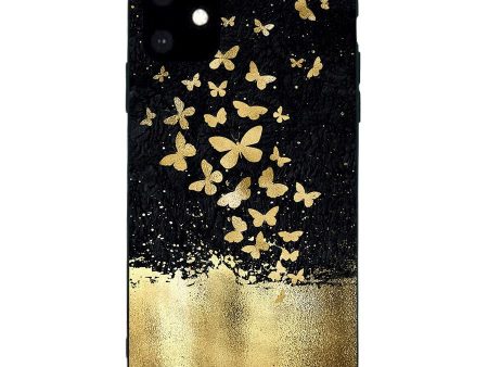 iPhone 11  Fleksibelt Plastik Cover - Guld Sommerfugle Online Sale