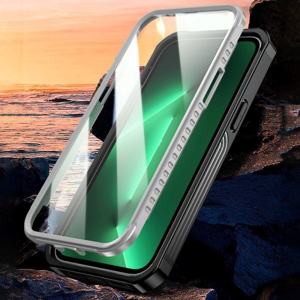 iPhone 14 Hybrid Bagside Cover m. Glas Skærmbeskyttelse - Gennemsigtig   Sort For Discount