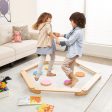 12-Piece Kids Wooden Balance Beam with Colorful Steeping Stones For Cheap