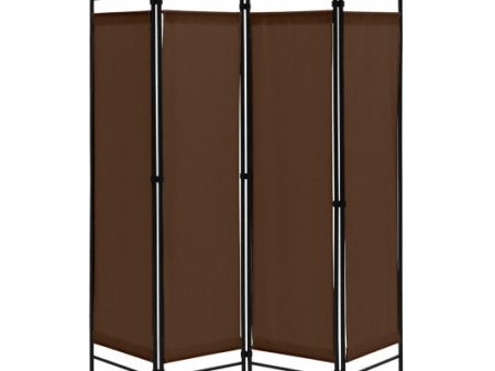 6 Feet 4-Panel Folding Freestanding Room Divider-Brown Online Sale