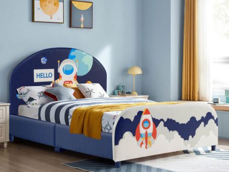 Kids Upholstered Platform Bed with Headboard and Footboard Online Hot Sale