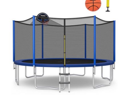 12 14 15 16 Feet Outdoor Recreational Trampoline with Enclosure Net-12 ft Online Hot Sale