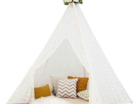 Lace Teepee Tent with Colorful Light Strings for Children Online