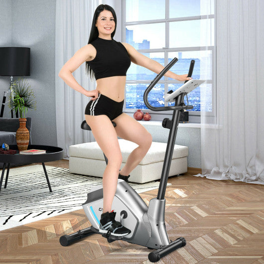 Magnetic Stationary Upright Exercise Bike with LCD Monitor and Pulse Sensor For Sale