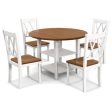 5 Piece Round Kitchen Dining Set with Drop Leaf Table Top Discount