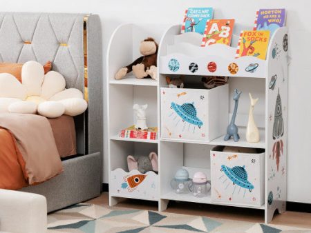 Kids Toy and Book Organizer Children Wooden Storage Cabinet with Storage Bins Online Sale