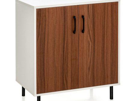 Wood Buffet Side Cabinet with 2 Doors and 5-Position Adjustable Shelf-Walnut For Cheap