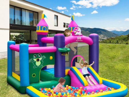 6-in-1 Kids Inflatable Unicorn-themed Bounce House with 735W Blower Discount