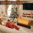 1400W Electric Baseboard Heater with Realistic Multicolor Flame-Black Online