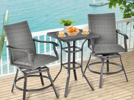 24 Inch Patio Bar Height Table with Aluminum Tabletop and Adjustable Foot Pads Cheap