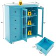 Buffet Sideboard Table Kitchen Storage Cabinet with Drawers and Doors-Blue Fashion