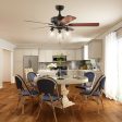 52 Inch Ceiling Fan Light with Pull Chain and 5 Bronze Finished Reversible Blades Online Hot Sale