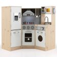 Kids Corner Wooden Kitchen Playset with Cookware Accessories Cheap