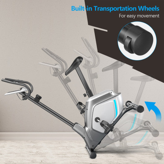 Magnetic Stationary Upright Exercise Bike with LCD Monitor and Pulse Sensor For Sale