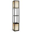 Modern Shelf Freestanding Floor Lamp with Double Lamp Pull Chain and Foot Switch Fashion