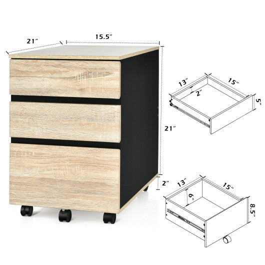 3-Drawer Mobile File Cabinet for Home Office Online Sale