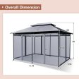 10 Feet x 13 Feet Tent Canopy Shelter with Removable Netting Sidewall-Gray Online now