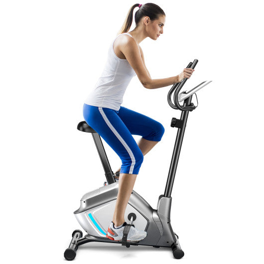 Magnetic Stationary Upright Exercise Bike with LCD Monitor and Pulse Sensor For Sale