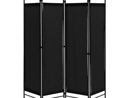 6 Feet 4-Panel Folding Freestanding Room Divider-Black Hot on Sale