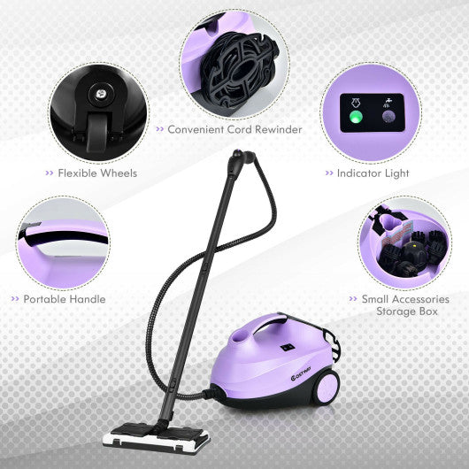 2000W Heavy Duty Multi-purpose Steam Cleaner Mop with Detachable Handheld Unit-Purple For Cheap