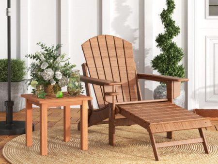 Patio Hardwood Square Side Table with Slatted Tabletop Cheap