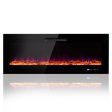 50 60 Inch Wall Mounted Recessed Electric Fireplace with Decorative Crystal and Log-60 inches Hot on Sale