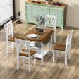 5 Piece Round Kitchen Dining Set with Drop Leaf Table Top Discount