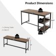 3 Pieces Dining Table Set for 4 with Wine Rack-Brown on Sale