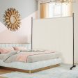 6 Feet Single Panel Rolling Room Divider with Smooth Wheels-White Sale