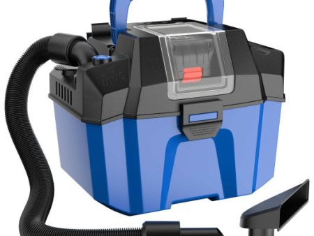 18V Wet Dry Vacuum 2.7 Gal 4 Peak HP Cordless Shop Vac 2.0 AH Battery-Blue Hot on Sale