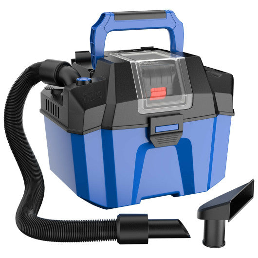 18V Wet Dry Vacuum 2.7 Gal 4 Peak HP Cordless Shop Vac 2.0 AH Battery-Blue Hot on Sale