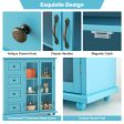 Buffet Sideboard Table Kitchen Storage Cabinet with Drawers and Doors-Blue Fashion