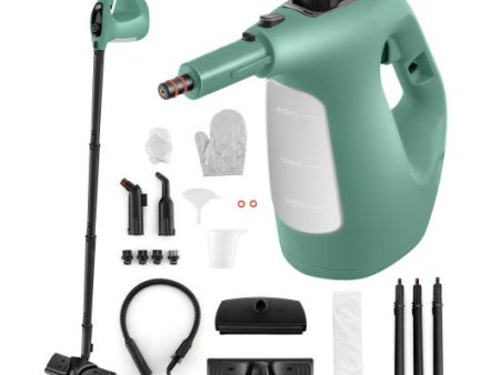 1400W Handheld Steam Cleaner with 14-Piece Accessory Kit and Child Lock-Green For Cheap