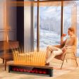 1400W Electric Baseboard Heater with Realistic Multicolor Flame-Black Online