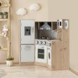 Kids Corner Wooden Kitchen Playset with Cookware Accessories Cheap