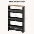 Rolling Kitchen Slim Storage Cart Mobile Shelving Organizer with Handle-Black Discount