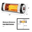 1500W Wall-Mounted Electric Heater Patio Infrared Heater with Remote Control Discount