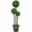 4 Feet Artificial UV Resistant Topiary Triple Ball Tree Plant Hot on Sale