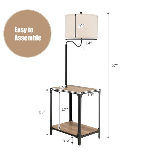 360° Rotatable Floor Lamp with End Table and USB Charging Ports Cheap