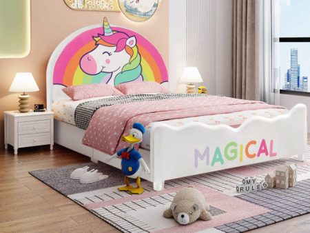 Children Twin Size Upholstered  Platform Single Bed For Cheap