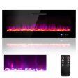 50 60 Inch Wall Mounted Recessed Electric Fireplace with Decorative Crystal and Log-60 inches Hot on Sale