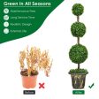 4 Feet Artificial Topiary Triple Ball Tree Plant Discount