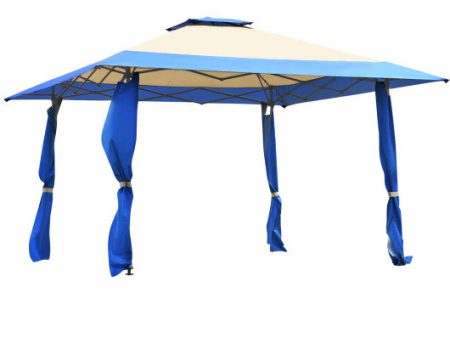 13 Feet x 13 Feet Pop Up Canopy Tent Instant Outdoor Folding Canopy Shelter-Blue For Cheap