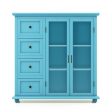 Buffet Sideboard Table Kitchen Storage Cabinet with Drawers and Doors-Blue Fashion