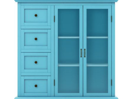 Buffet Sideboard Table Kitchen Storage Cabinet with Drawers and Doors-Blue Fashion