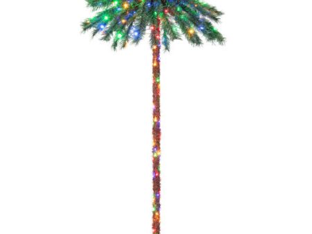 6 Feet Pre-Lit Artificial Tropical Christmas Palm Tree with 210 Multi-Color Lights For Cheap