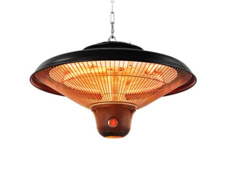 1500W Electric Hanging Ceiling Mounted Infrared Heater with Remote Control-Black Discount