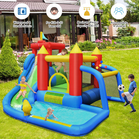 Inflatable Bounce House Splash Pool with Water Climb Slide Blower included For Discount